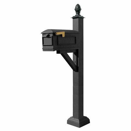 BOOK PUBLISHING CO Westhaven System with Lewiston Mailbox Square Collar & Pineapple Finial Black GR3167629